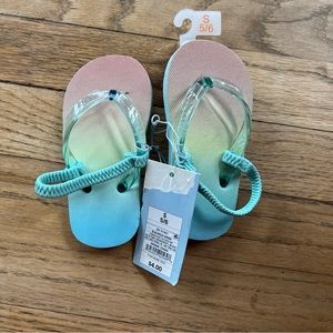 Cat & Jack Little Girls' Size Small 5/6 Adrian Flip Flop Sandals Pastel